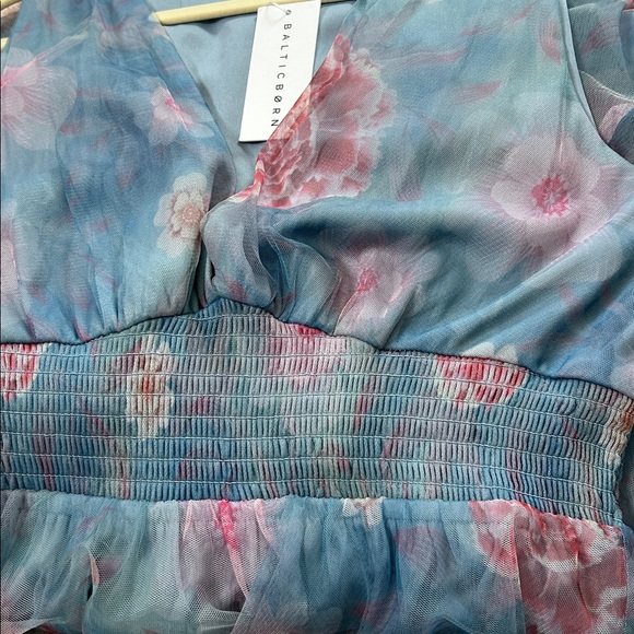 NWT Baltic Born Kamila Tulle Blue Pink Floral Maxi Dress Size XL Formal Dress - Picture 15 of 15